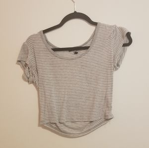 Grey and white crop top